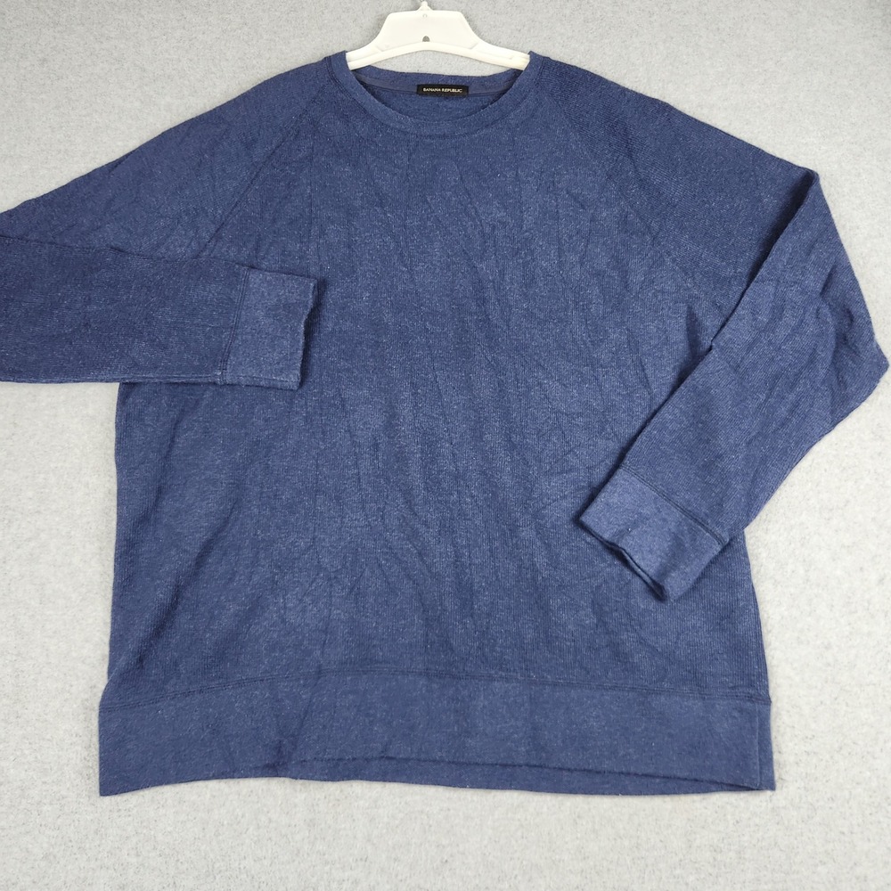 Banana Republic Sweatshirt Mens XL Blue Long Sleeve Relaxed Crew Neck Pullover